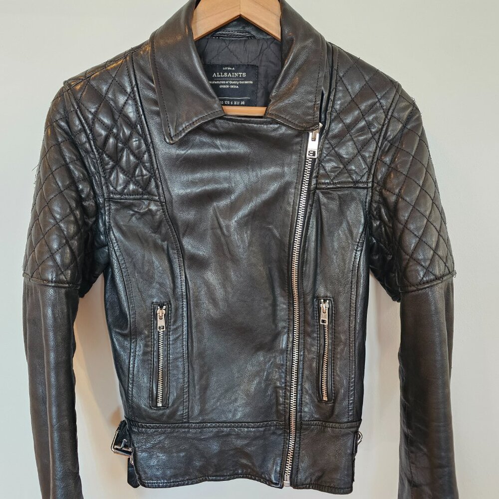 ALL SAINTS black leather coat
